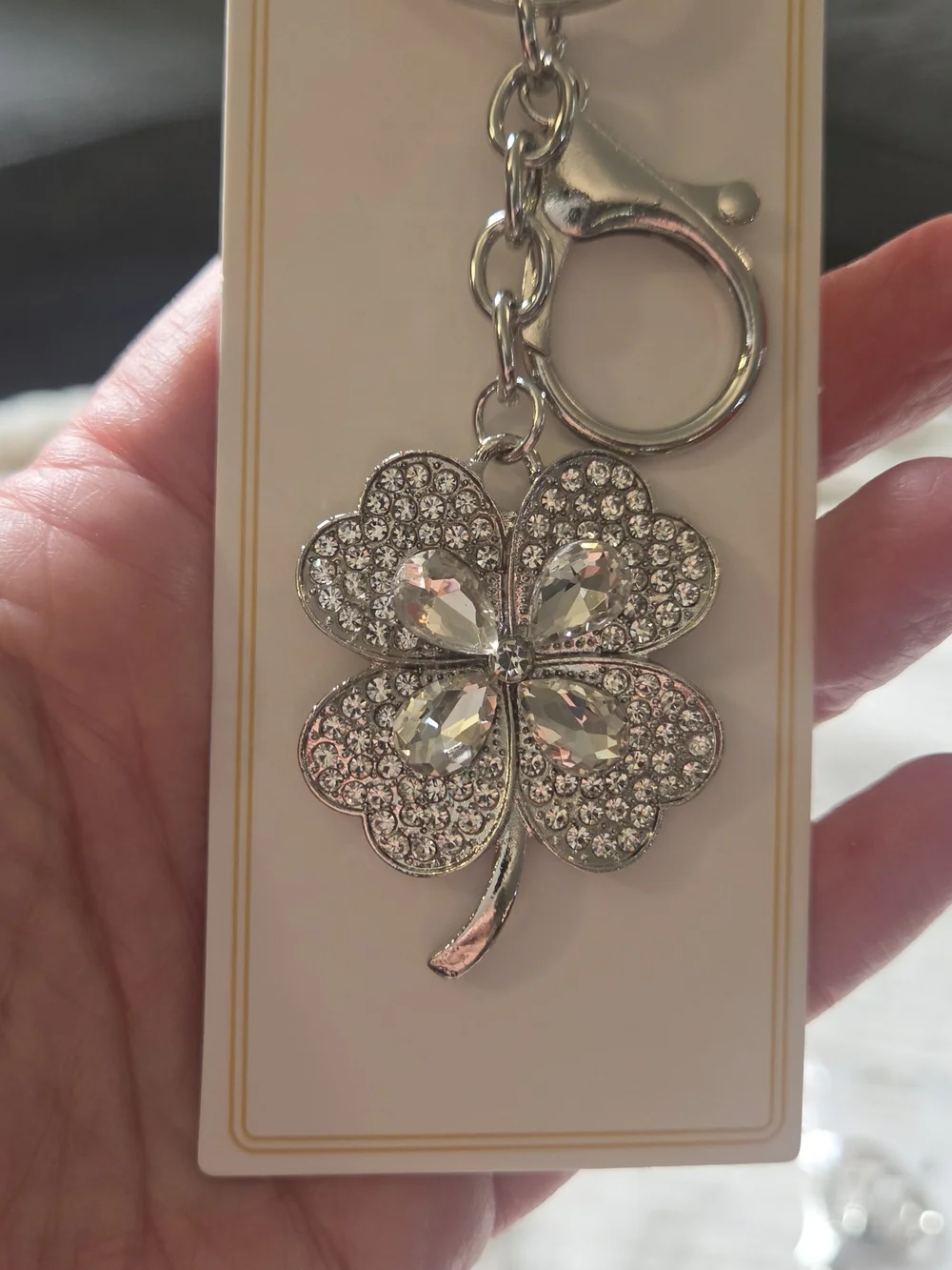 NWT 2-Piece Crystal Keychain Set - Turtle & Clover (Choose Gold or Silver!)